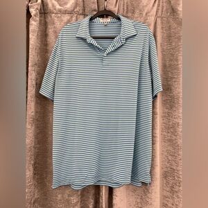 Peter Millar Light Blue Striped Polo Shirt